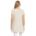 thumbnail image 4 of Women's Short Sleeve Polka Dot Round Neck Casual Pockets Blouse Top, 4 of 5