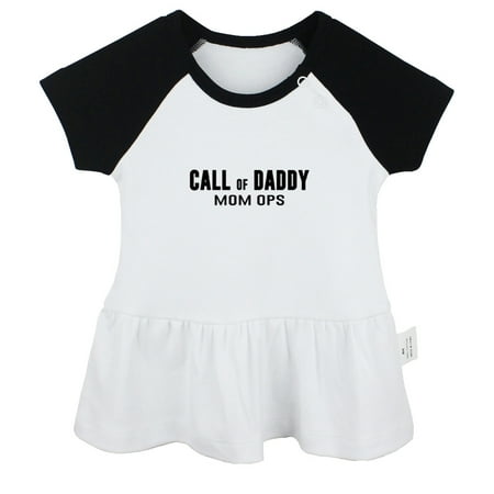 

Call of Daddy Mom Ops Funny Dresses For Baby Newborn Babies Skirts Infant Princess Dress 0-24M Kids Graphic Clothes (Black Raglan Dresses 18-24 Months)
