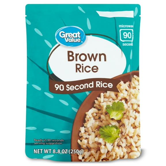 Great Value Brown Rice 90 Second Pouch, 8.8 oz