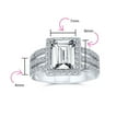 thumbnail image 5 of Bling Jewelry Womens Art Deco 3CT Rectangle CZ Emerald Cut Halo Engagement Ring, 5 of 6