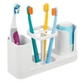 thumbnail image 4 of mDesign Plastic Bathroom Countertop Toothbrush Storage Organizer Stand - White, 4 of 6