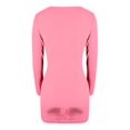 thumbnail image 4 of WTXUE Robe à Manches Longues, Robe T-Shirt Courte à Col Carré à Manches Longues Décontractée d'Automne pour Femme, Robe Portefeuille, Robe Rose pour Femme, Rose m, 4 of 5