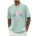 thumbnail image 1 of Camisas de Manga Larga para Hombres Imprimir Casual Cuello Redondo Blusa de Manga Corta, Camisas de Lino para Hombres, 1 of 1