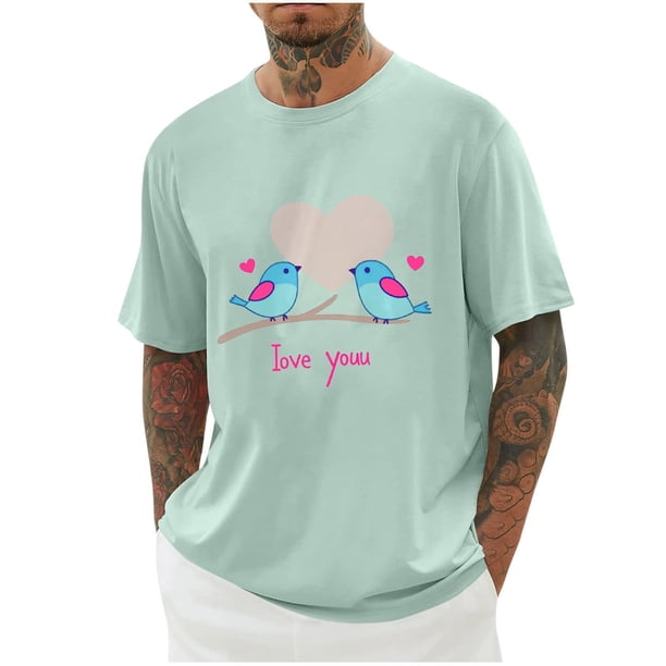 Camisas de Manga Larga para Hombres Imprimir Casual Cuello Redondo Blusa de Manga Corta, Camisas de Lino para Hombres