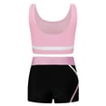 thumbnail image 2 of Kaerm Kids Girls 2 Piece Active Dancewear Outfit Crop Top and Shorts Set for Gymnastics Dancing Pink 6, 2 of 7