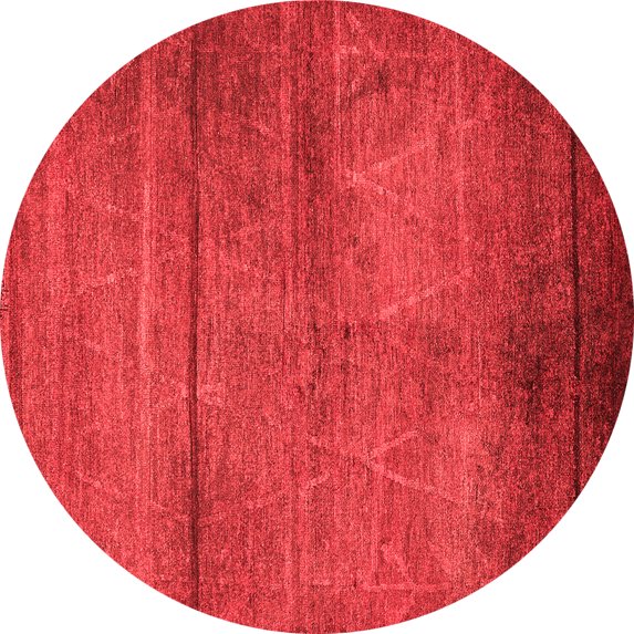 Ahgly Company Indoor Round Oriental Red Industrial Area Rugs, 6' Round