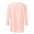thumbnail image 5 of Enjoytime 3/4 Length Sleeve Womens Tops Heart Printed Crewneck Casual Blouses Easter Fashion Loose Plus Size Shirts, 5 of 5