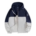 thumbnail image 2 of Men's Outdoor Casual Hooded Jacket Coat Windbreaker Sun Protection Zipper Long Sleeve Solid Color Lightweight Breathable Hiking Fishing Travel Streetwear | AESTIVO,Gray XL, 2 of 7