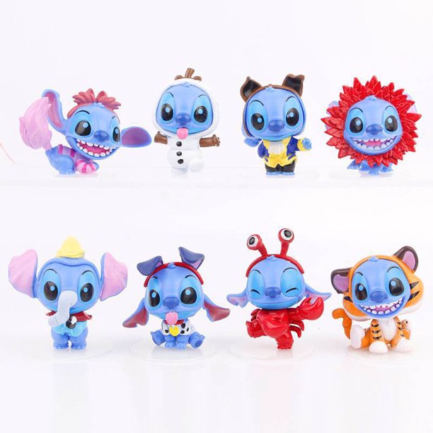 Figura de acción de Alien de elfo azul, colección de muñecas lindas, juguetes de modelos de PVC, 8 piezas por juego