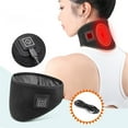 thumbnail image 2 of PureCasa Usb Heating Neck Massagers for Back Pain Relief, Neck Support Heating Pad for Travel/Home/Car, 3 Levels Adjustable USB Charge for Back Shoulder Leg Cramp- Ideal Gifts for Women Men，Black, 2 of 7