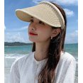 thumbnail image 2 of CoCopeaunts Women's Wide Brim Sun Hats, Pearl Straw Sun Visor Hat Summer UV Protection Beach Cap, Straw Golf Visor Hat for Girls, 2 of 7