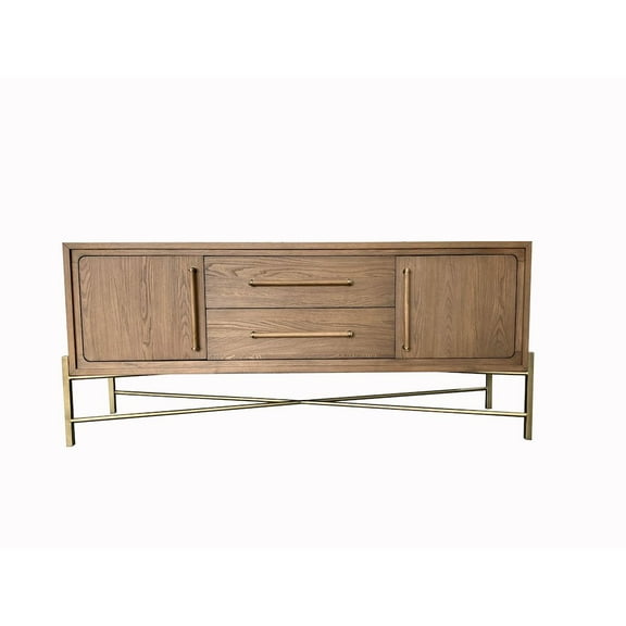 Bernards Aurora Latte Metal Base Sideboard