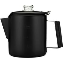 COLETTI Black Bozeman Percolator Coffee Pot — Camping Coffee Pot, Coffee Percolator Stovetop – America’s Sleekest Percolator – Pure Stainless Steel, NO Aluminum or Plastic (6 Cup)