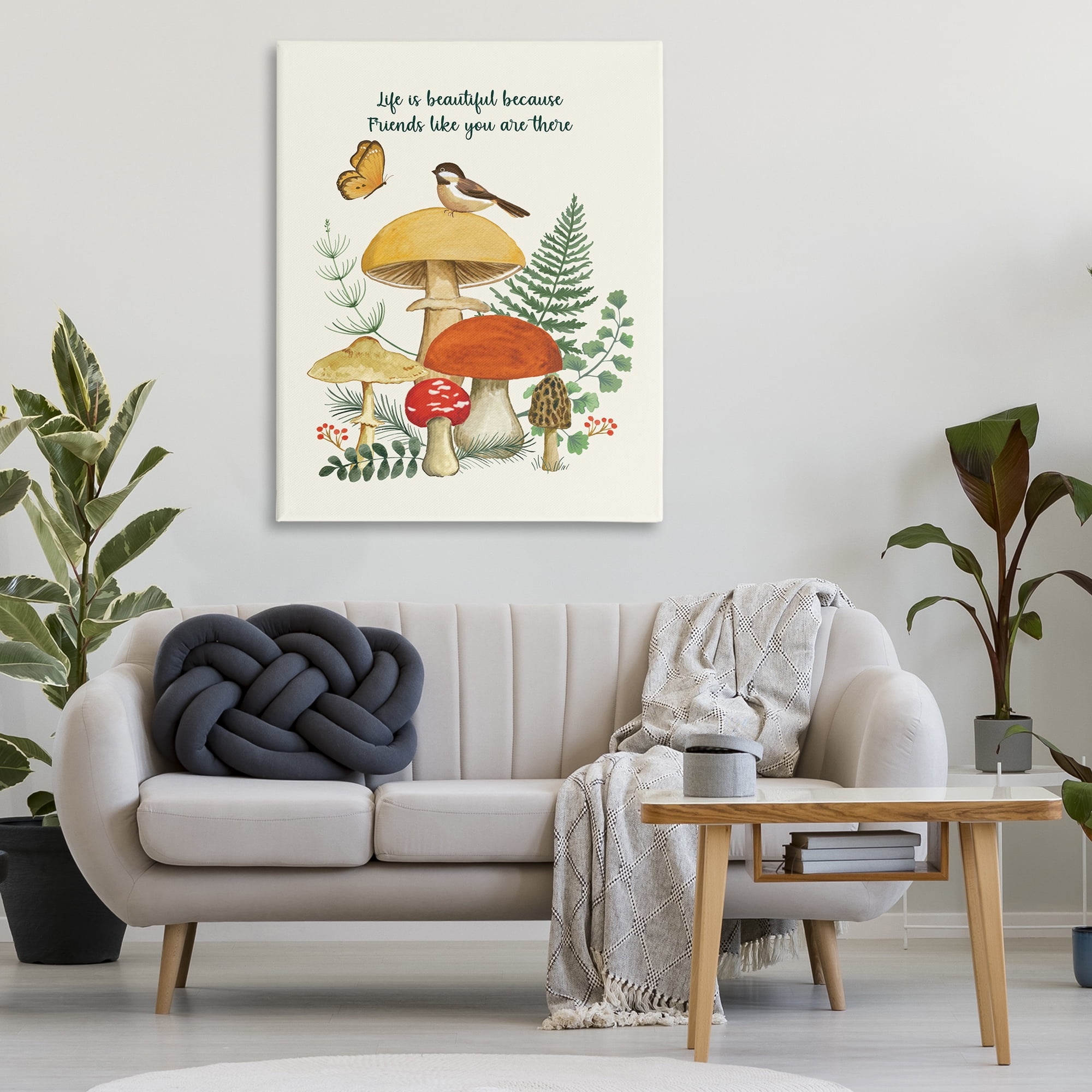 Stupell Industries Vintage Life Is Beautiful Plants & Flowers Painting Wrapped Canvas Art Print Wall Art, 36 x 48