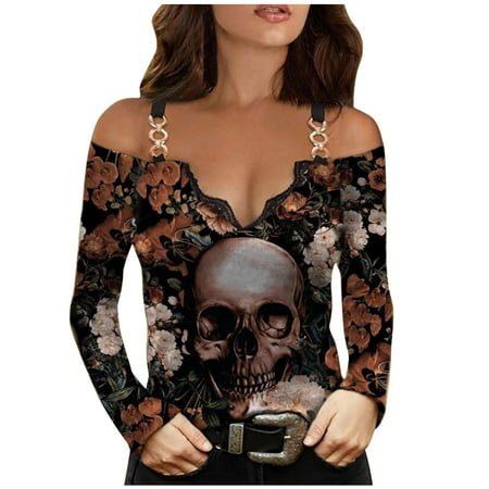 

Women s Lace Printed Casual V-neck Sling Long Sleeve Tops Blouse Loose Womens Athletic Top Casual Women T Shirt Women Shirts Long Sleeve Womens Shirt Cotton Short Sleeve Scrub Jackets Womens Long