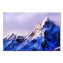 Elephant Stock Mt Everest Summit Wall Art - Horizontal Canvas Wall Art - Living Room Wall Decor - Nature Canvas - Blue And Purple Decor - 39" x 26"