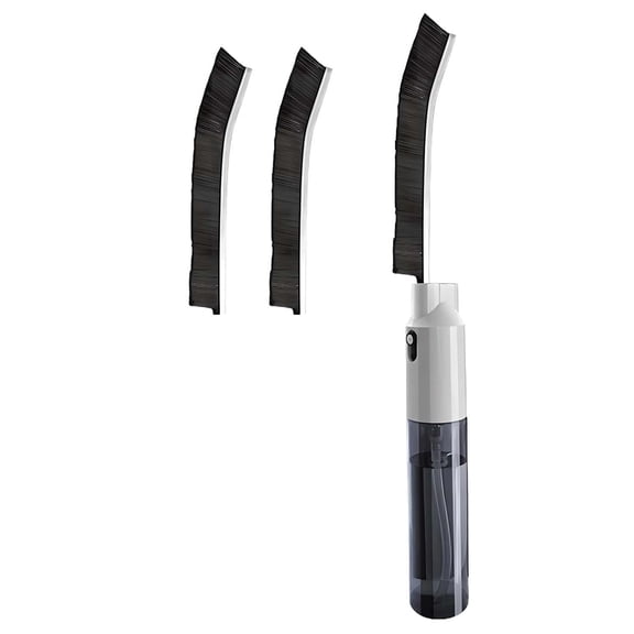 Stiff Bristle Crevice Cleaning Brush | Grout & Gap Cleaner Tool for Kitchen & Bathroom Corners | 29x3.1cm with 2 Replacement Heads