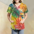 thumbnail image 4 of SAATLERI Womens Scrub Tops Hawaiian Printed Plus Size Soft Easy Care Workwear Holiday Scrub Tops Nurse Shirts with Pockets, 4 of 4
