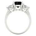 thumbnail image 4 of 3.25ct Round Cut Black Natural Onyx 18k White Gold Engraving Statement Bridal Wedding Three-Stone Designer Ring Size 5, 4 of 5