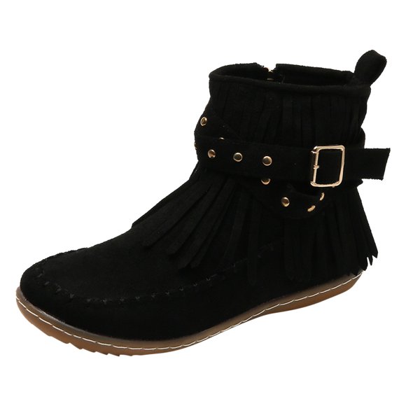 Stylish Women's Ankle Boots Snakeskin Booties Women Western for Women Rustic - Casual Solid Color Rain for Women Warm for Women Fringe Booties for Comfort Women's Winter for Women No Heel -