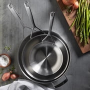Demeyere Essential 5-ply 12.5-inch Stainless Steel Fry Pan with Lid, Dishwasher safe