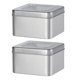 thumbnail image 1 of SOPOTUTU 2Ud Cajas De Almacenamiento De Chapa Plateada Para Galletas Y Regalos Portátiles, 1 of 6
