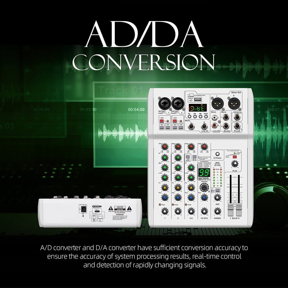 99 DSP 24bit 192k DJ Console Mixer USB/PC Record,Studio Console,for Recording Studio,Mobile Live