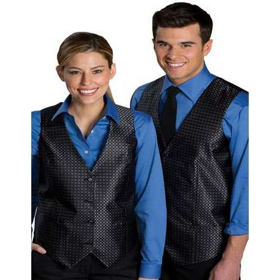 4396 Men's V-Neck Five Button Pockets Grid Vest