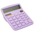 thumbnail image 1 of Calculadora de escritorio Uxcell, pantalla LCD grande de 12 dígitos, calculadora electrónica de batería solar de doble alimentación, púrpura, 1 of 6
