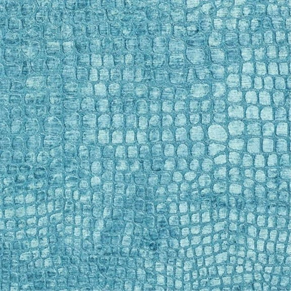Designer Fabrics 54 in. Wide Aqua Turquoise Textured Alligator Shiny Woven Velvet Upholstery Fabric