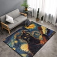 thumbnail image 2 of Area Rugs For Living Room Decor - Starry Night Cat Guitarist Anti Slip Throw Washable Rugs 3x5 For Bedroom, Soft Indoor Carpet For Bedroom Living Room 60x39In, 2 of 5
