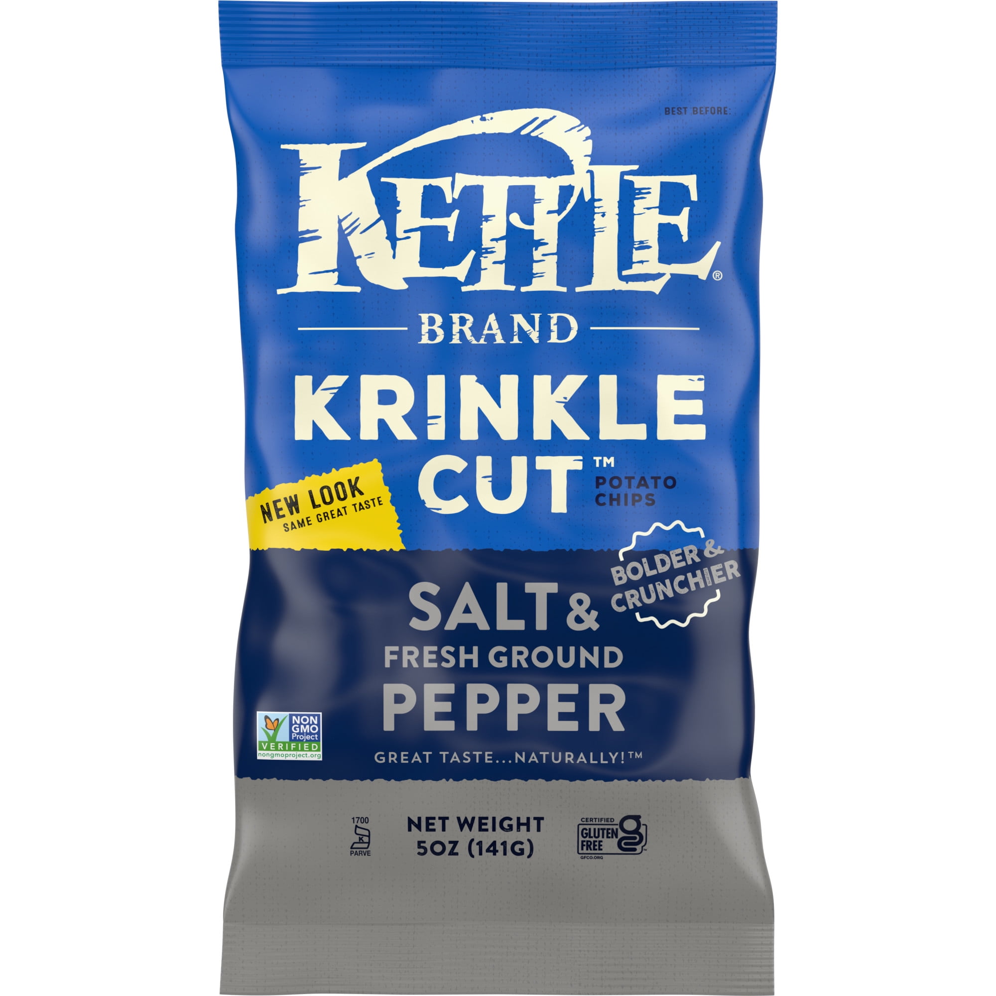 Kettle Brand Potato Chips, Krinkle Cut Salt & Fresh Ground Pepper