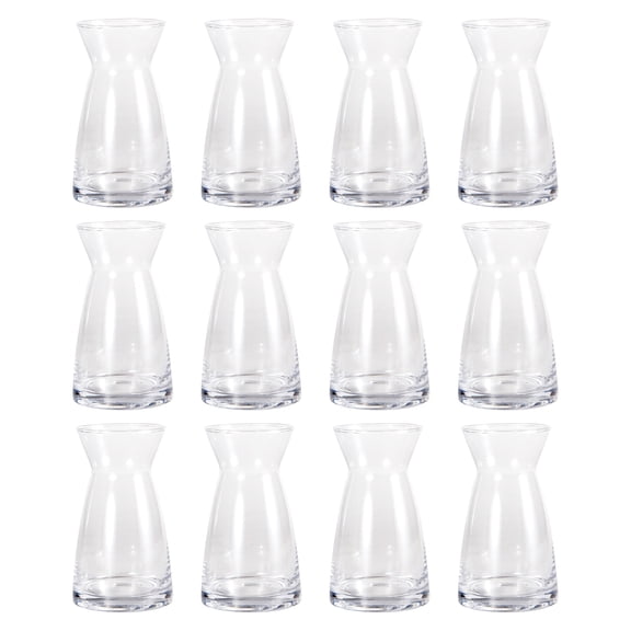 6.25" Wide Mouth Glass Vase by Ashland – Tapered Opening for Floral Arrangements & Tabletop Decor - 12 Pack