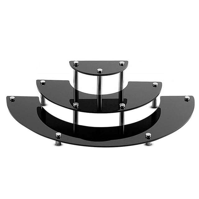 Billuyoard Soporte de acrílico para cosméticos, estante de almacenamiento para postres, soporte transparente para juguetes de aperitivos, adorno para Decoración del hogar Negro Billuyoard HA009231-02B