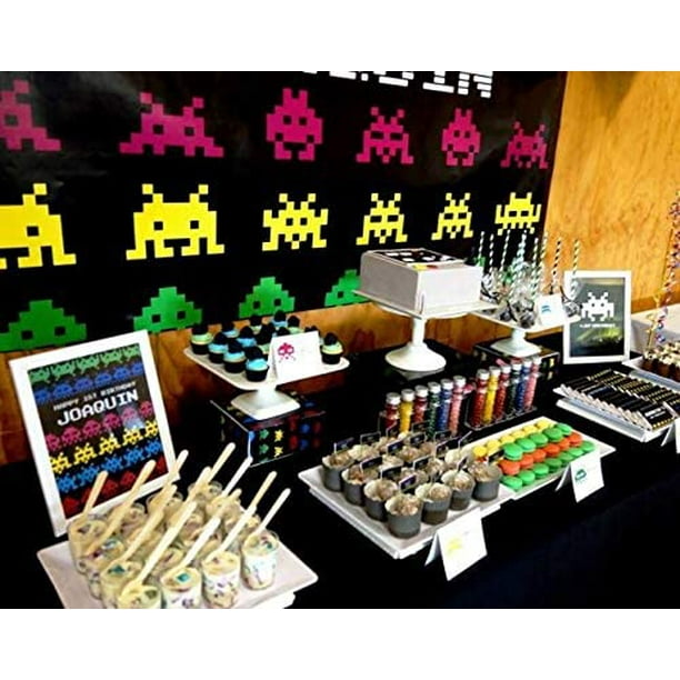 Minecraft Gaming Thème Enfants Fête d'anniversaire Décoration Fournitures  Ballons Bannière Gâteau Cupcake Topper Set
