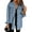 Sky Blue, variant on Plus Size Denim Jackets for Women Long Sleeve Oversized Loose Jean Coat Sky Blue Female