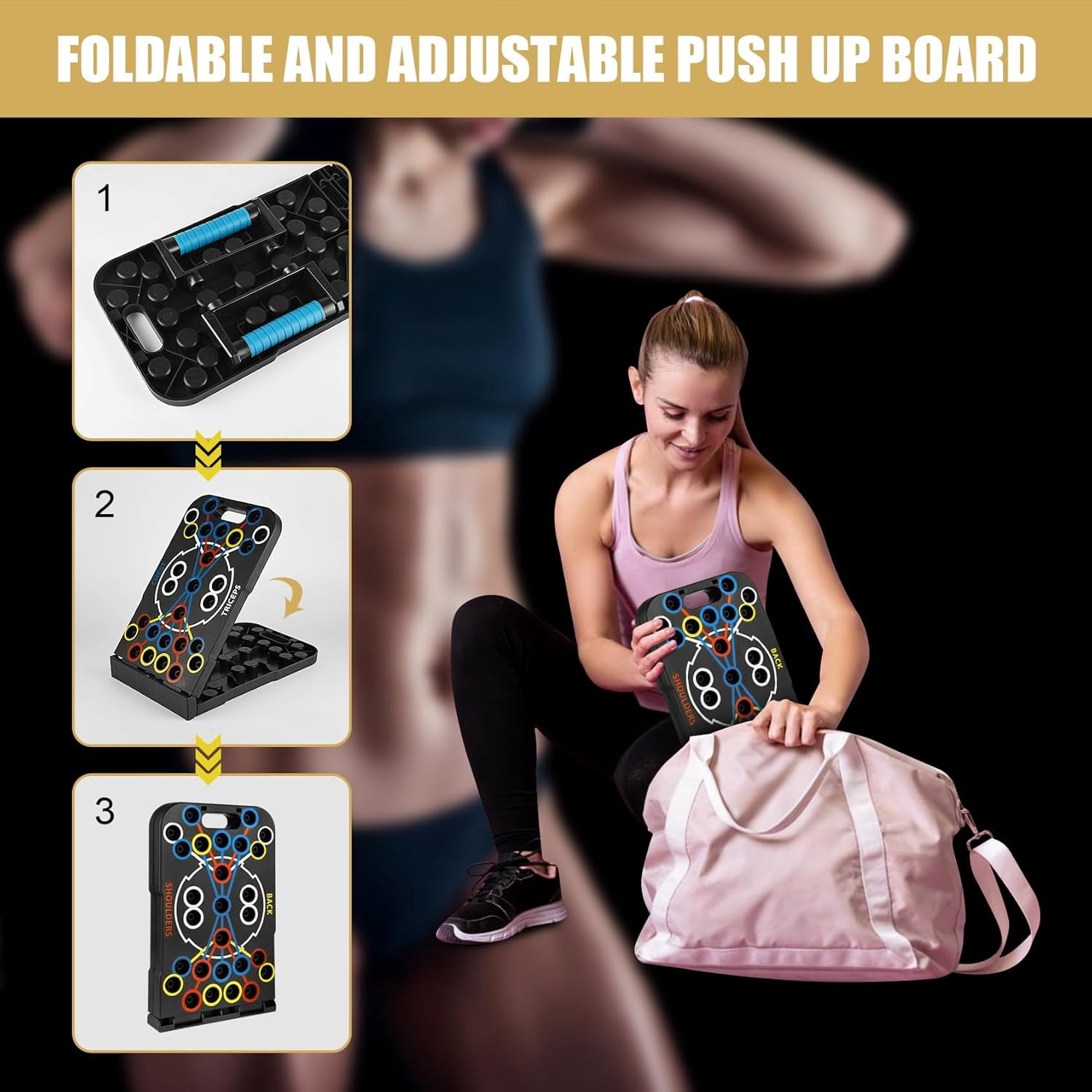 Foldable Multi-Function Push-Up Board Portable Bodyweight Training Equipment For Arms Abs Chest Back Triceps Home Gym