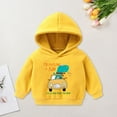 thumbnail image 2 of UAYOTSE Boys and Girls Hooded Sweatshirts Plus Fleece Childrens Clothing Cartoon Prints Long Sleeved Tops for Small and Medium Sized Children(7-8 Years,P293-Yellow), 2 of 7