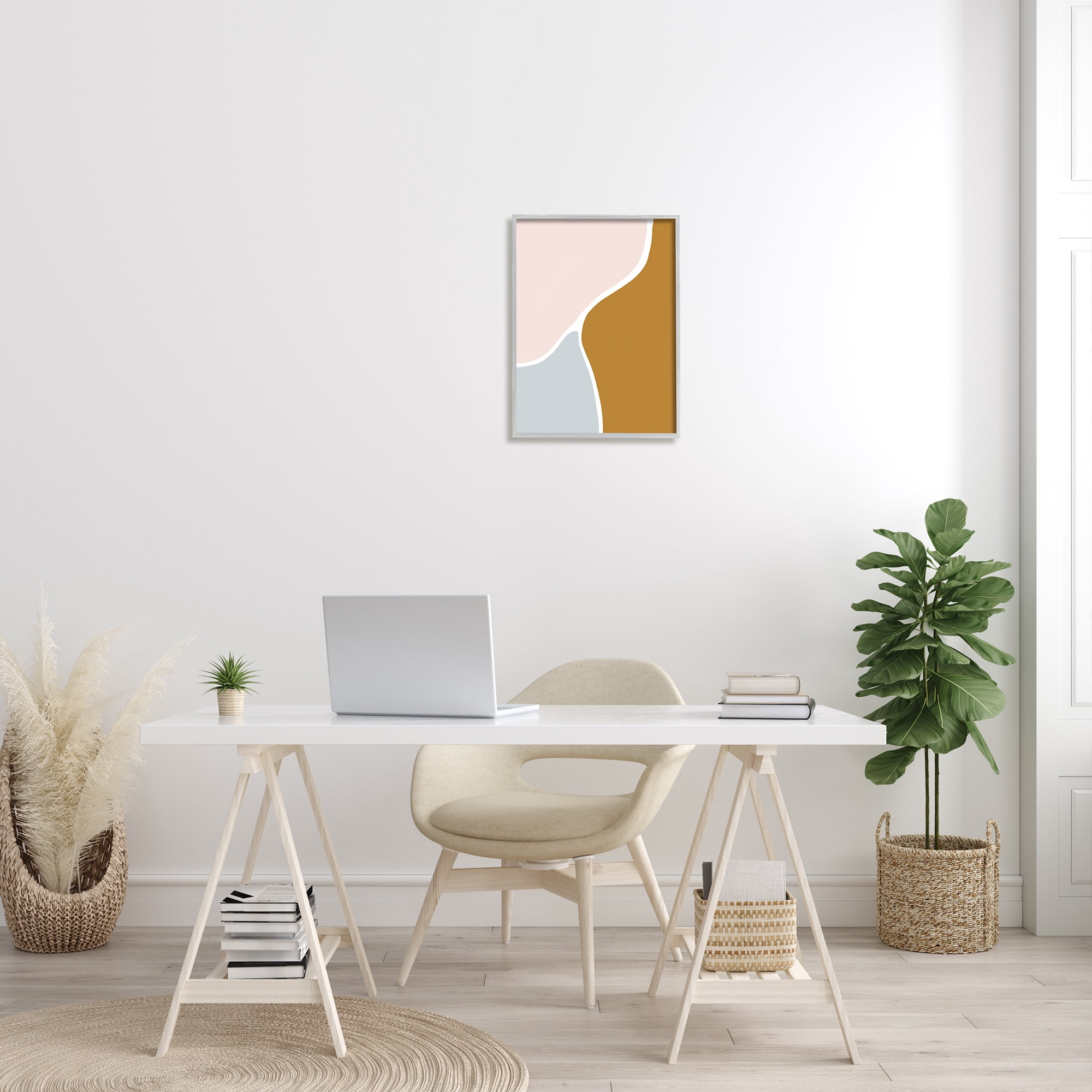 Stupell Indtries Split Path Abstraction Organic Curved Shapes Brown Grey,16 x 20,Design by Lea Straatsma