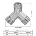 thumbnail image 3 of Unique Bargains Pipe Fitting G1/2 Male Y Shape 3 Way Wye Hose Connector Adapter Nickel-Plated Copper 2pcs, 3 of 5