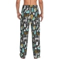thumbnail image 6 of Cauagu Moose Squirrel owls tree Mens Pajama Pants Sleep & Lounge Pants,PJ Bottoms with Pockets-Small, 6 of 7