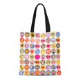 thumbnail image 1 of POGLIP Canvas Tote Bag Baby Cute Flowers Birds Hearts Pattern Cartoon Spring Retro Durable Reusable Shopping Shoulder Grocery Bag, 1 of 1
