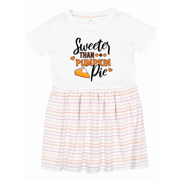Inktastic Thanksgiving Sweeter Than Pumpkin Pie Girls Toddler Dress