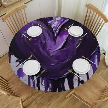 

Ullo0ord Print Round Table Cover Fitted Tablecloth (Table Cover) for Home Kitchen Dining Room and Patio 46 -50