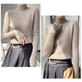 thumbnail image 5 of GILIGEGE Turtleneck Sweater Women Soft Mock Tops Knitted Tops Long Sleeve Shirts Comfy Undershirts Lightweight Shirts Fall Sweaters for Women Slim Fit Sweater Tunic Top Thermal Baselayer Sweater XXL, 5 of 5