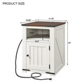 thumbnail image 7 of IFGET Farmhouse Nightstand with Charging Station, End Table with Banr Door Storage Cabinet & USB Ports & Power Outlets for Bedroom Living Room, 7 of 7
