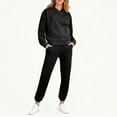 thumbnail image 4 of Womens 2 Piece Outfits Hoodie Sweatsuit Sets Oversized Sweatshirt Baggy Fall Comfy Sweatpants with Pockets, Casual Loungewear for Everyday Comfort and Style,Black,S, 4 of 7
