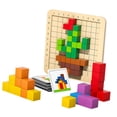 thumbnail image 4 of Cubos coloridos, materiales de aprendizaje, bloques de construcción de madera educativos para niños y niñas. con 24 cartas, 4 of 9