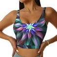 thumbnail image 3 of Goofa Colored Abstract Printed Sports Bras for Women, High Impact Running Bra Workout Crop Tank Tops Longline Sports Bra Push up-Medium, 3 of 9