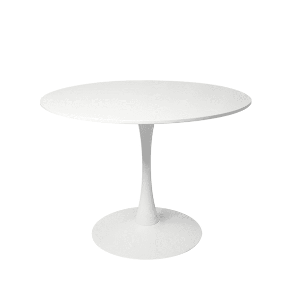 Aykah Modern Dining Table Featuring Kitchen Table Used as Dinner Table for 2/4 - Manufactured Wood Round Table - Small Saves Space with Metal Pedestal Base
